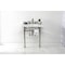 Kingston Brass 30 Carrara Marble Console Sink with Stainless Steel Legs, Marble WhitePolished Nickel LMS30MSQ6 - alternate 3